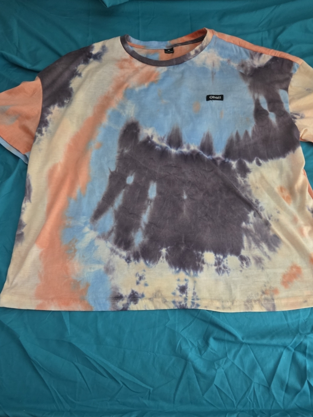 Source Unknown Tie-Dye Short Sleeve Tee in Blue, Peach & Purple